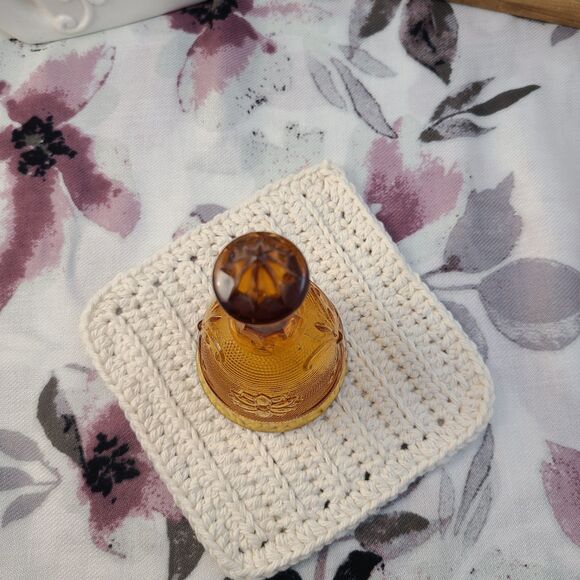 Vintage Amber Glass Bell 6.25" Floral Embossed Decorative Collectible Accent - Picture 4 of 6